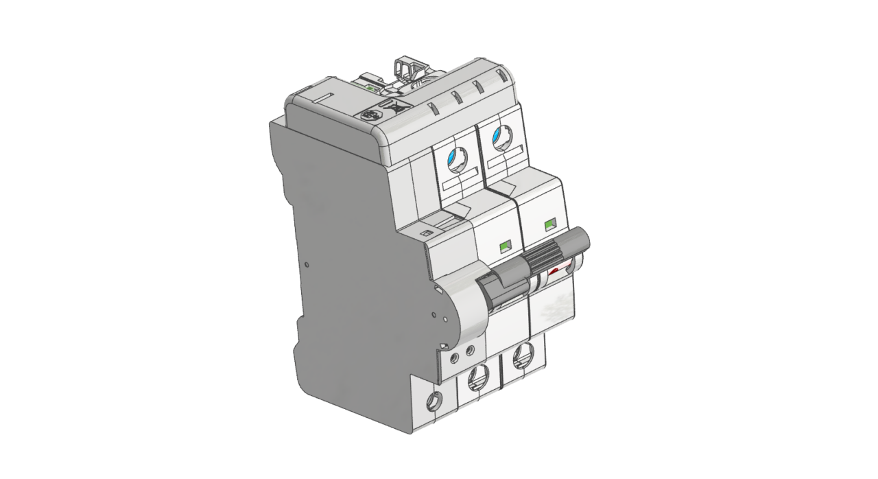3D модель Автоматический выключатель с расцепителем S 2C-A1 1ф от ABB
