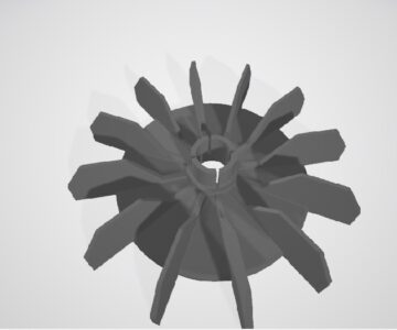 3D модель Крыльчатка электродвигателя вал 19 мм