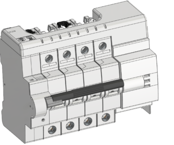 3D модель Автоматический выключатель с расцепителем S 2C-A1 3ф и мотор приводом S2C-CM1 от ABB