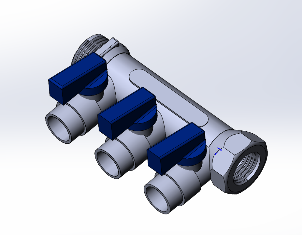 3D модель Коллектор 3 выхода СЗМБ3412