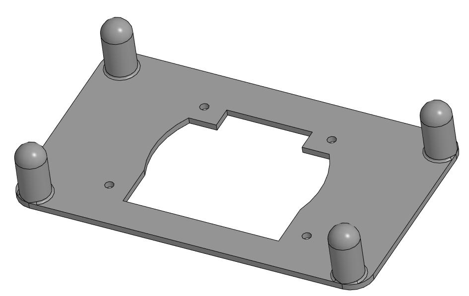 3D модель Переходная плита Bi-Led линзы