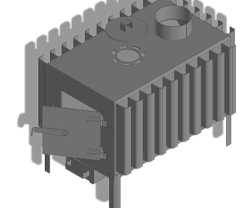 3D модель Печь - буржуйка с конвекторами