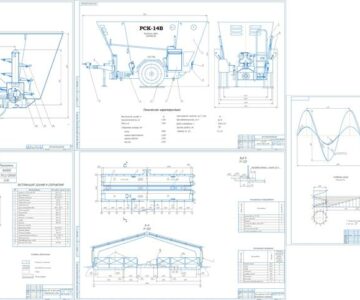 Чертеж Комплексная механизация молочно-товарной фермы с усовершенствованием машины РСК-14В
