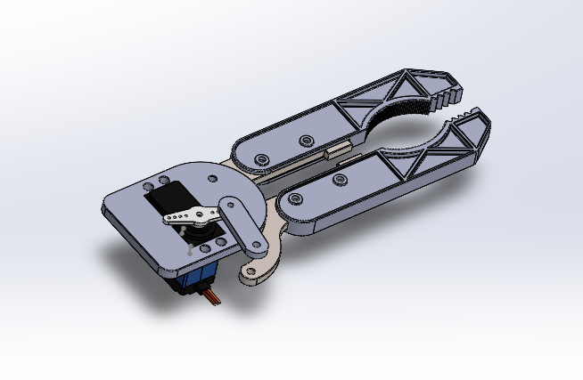 3D модель Компактный двухпальцевый захват для роборуки(манипулятора на микросерво) с зубчатым механизмом