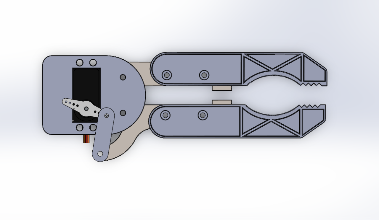 3D модель Компактный двухпальцевый захват для роборуки(манипулятора на микросерво) с зубчатым механизмом