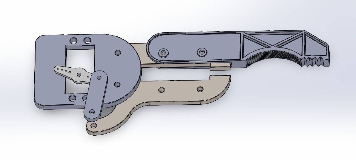 3D модель Компактный двухпальцевый захват для роборуки(манипулятора на микросерво) с зубчатым механизмом