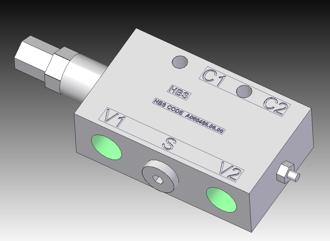 3D модель Линейный одноходовой клапан HBS_A060466.06.00
