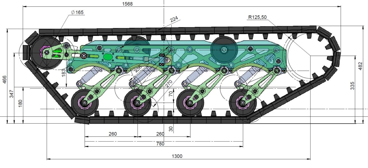 3D модель Модель ходовой части вездеходного гусеничного робота