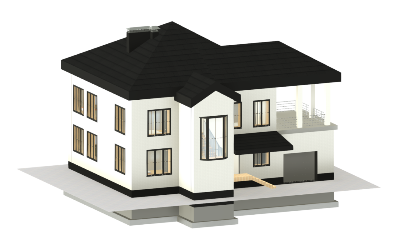 3D модель Индивидуальный жилой дом 15х17м