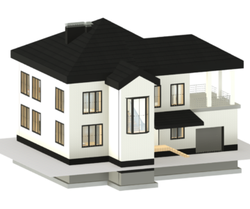 3D модель Индивидуальный жилой дом 15х17м