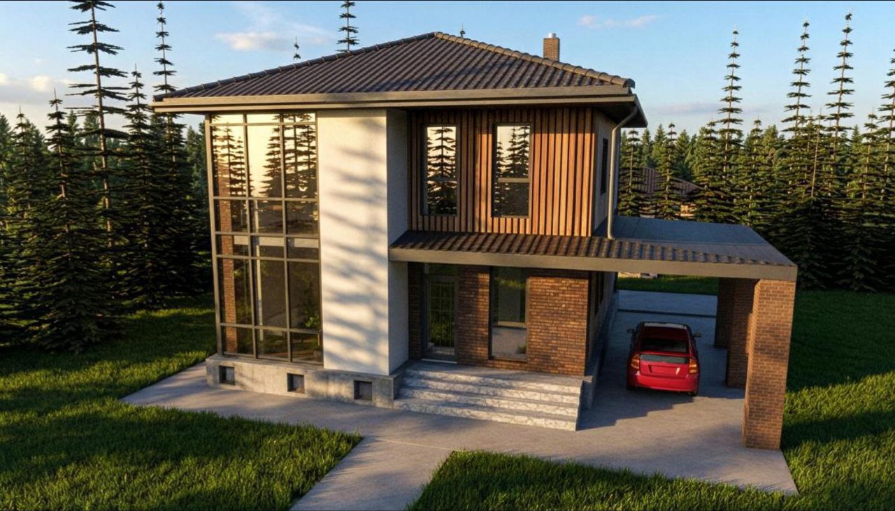 Чертеж Жилой дом двухэтажный 126м2