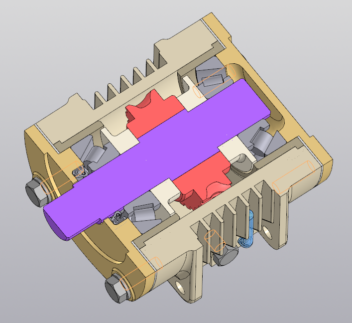 3D модель Модель одноступенчатого вертикального червячного редуктора Uред = 10