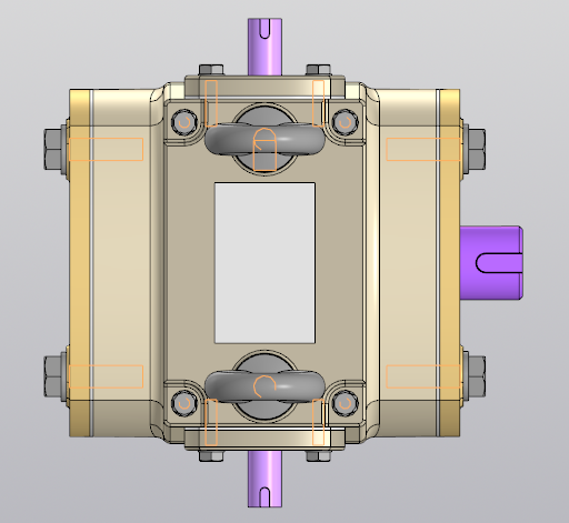 3D модель Модель одноступенчатого вертикального червячного редуктора Uред = 10