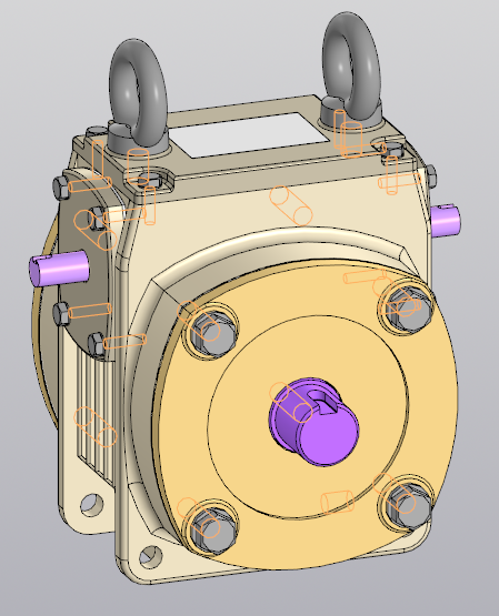 3D модель Модель одноступенчатого вертикального червячного редуктора Uред = 10