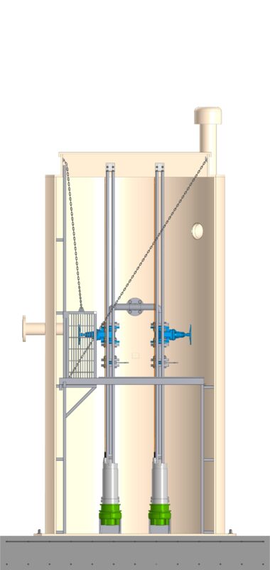 Чертеж Канализационная насосная станция (КНС) 8m3