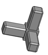 3D модель Коннектор 3 профиля 15х15 пластик