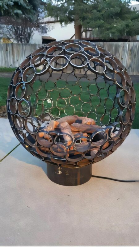 3D модель Костровая чаша из колец