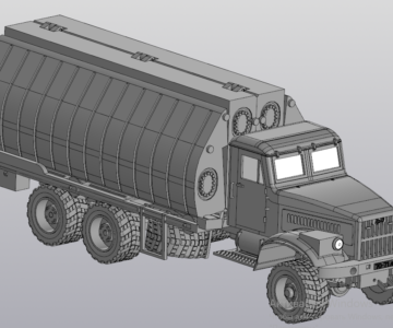 Чертеж КрАЗ 255Б - понтонно-мостовая машина