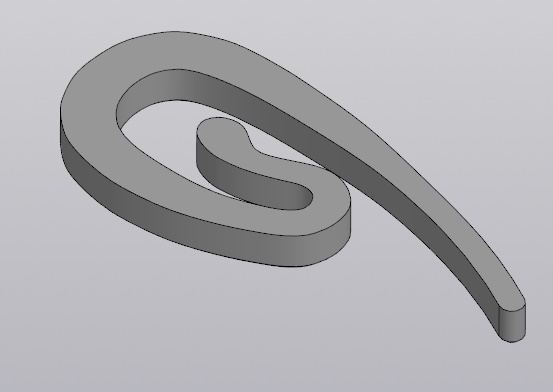 3D модель Крючок для штор  на гибкий карниз УЮТ