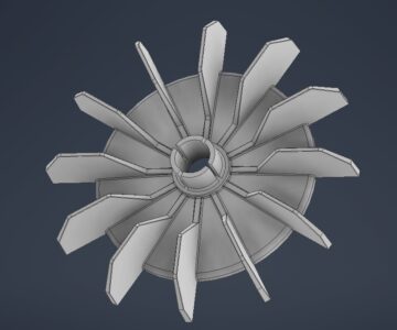 3D модель Крыльчатка электродвигателя вал 14 мм