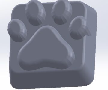 3D модель Кнопка для механической клавиатуры в форме лапки