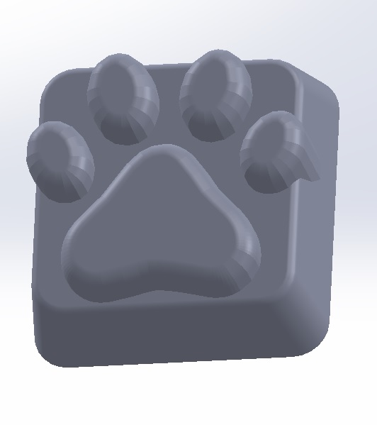 3D модель Кнопка для механической клавиатуры в форме лапки