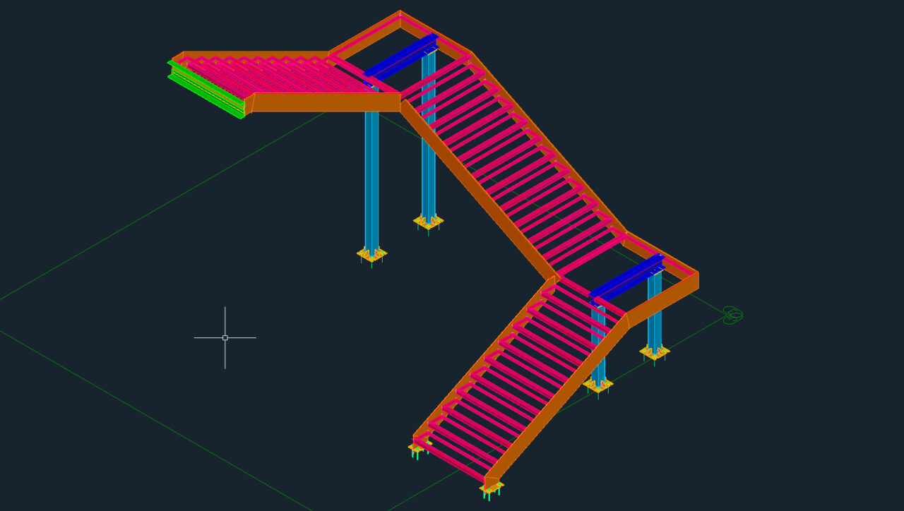 3D модель Лестница металлическая h=5м