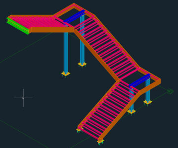 3D модель Лестница металлическая h=5м