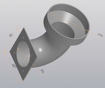 Чертеж Фланец отвод для 3D-принтера Creality K1