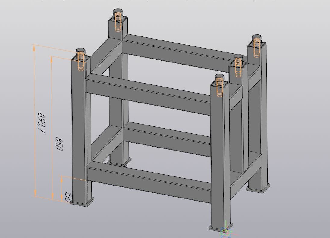 3D модель Подставка для гранитной поверочной плиты 1200х800х160