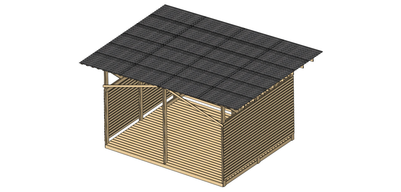 Чертеж Навес деревянный 6000х5000х4250