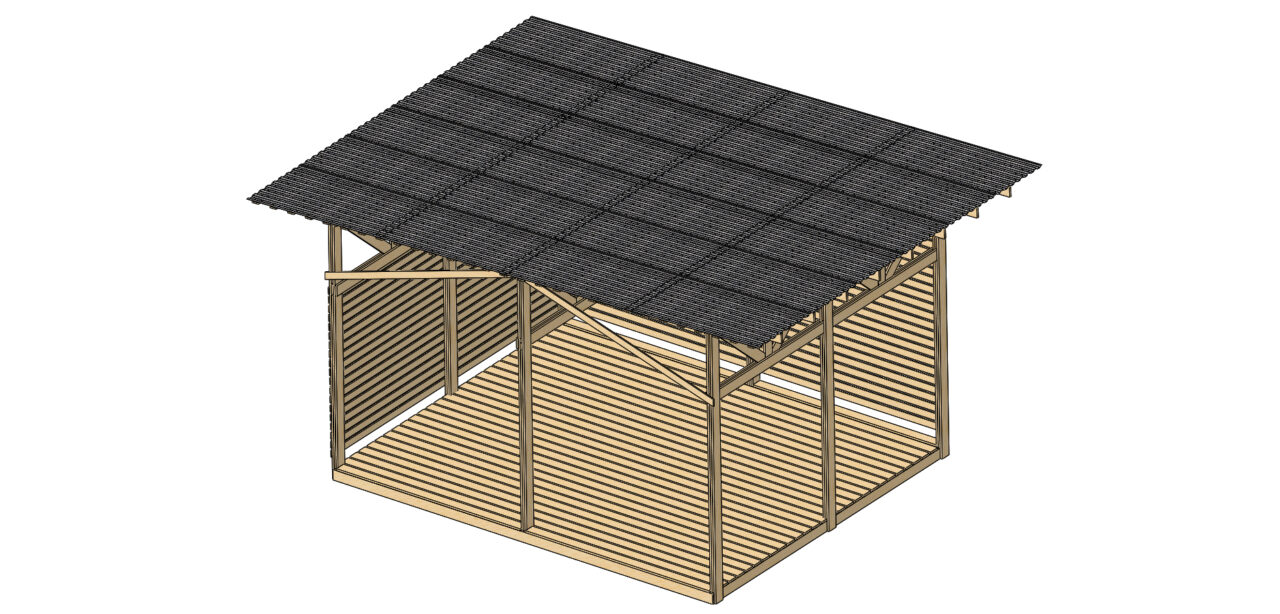 Чертеж Навес деревянный 6000х5000х4250