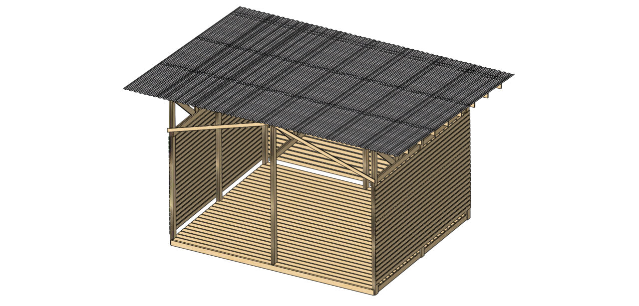 Чертеж Навес деревянный 6000х5000х4250