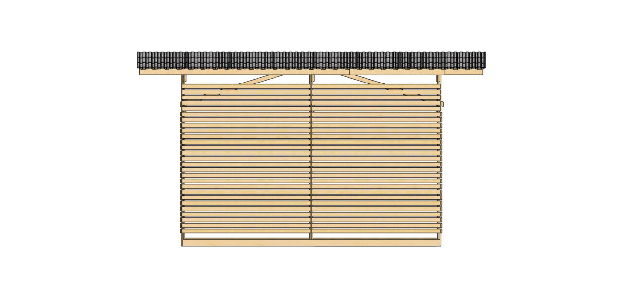 Чертеж Навес деревянный 6000х5000х4250