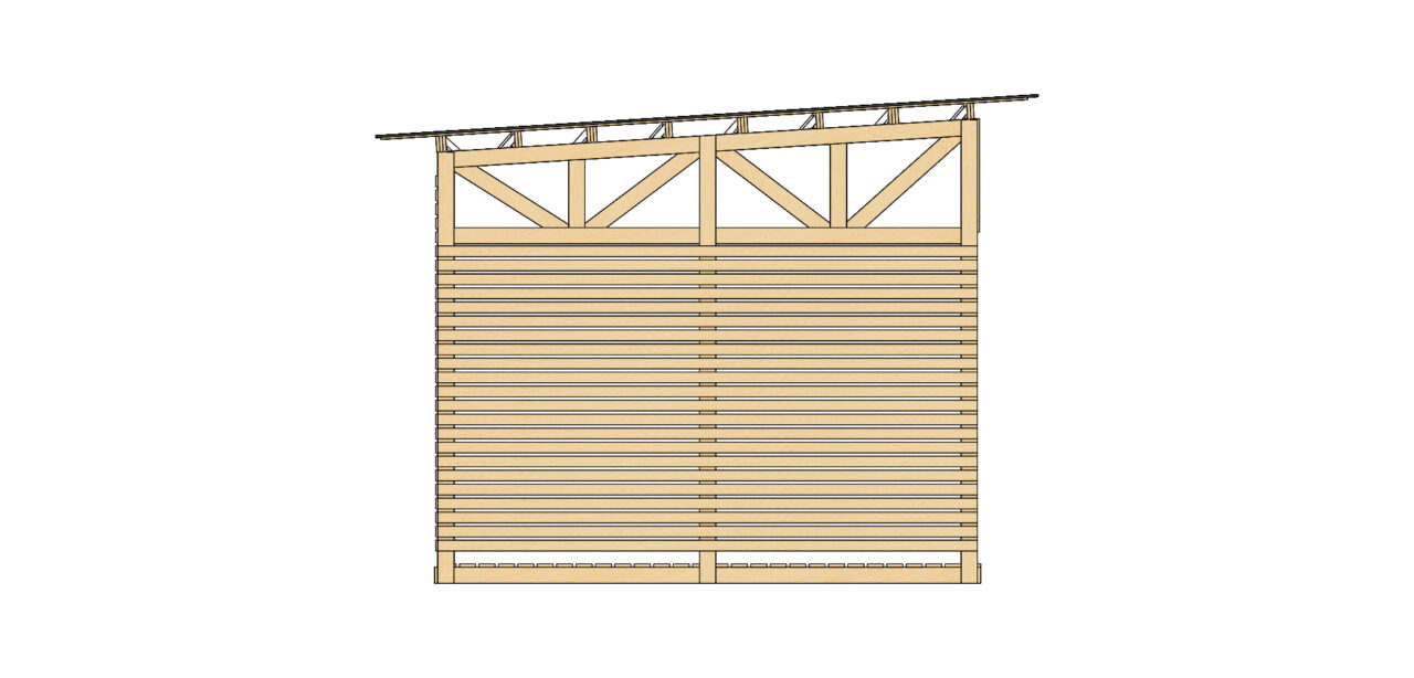 Чертеж Навес деревянный 6000х5000х4250