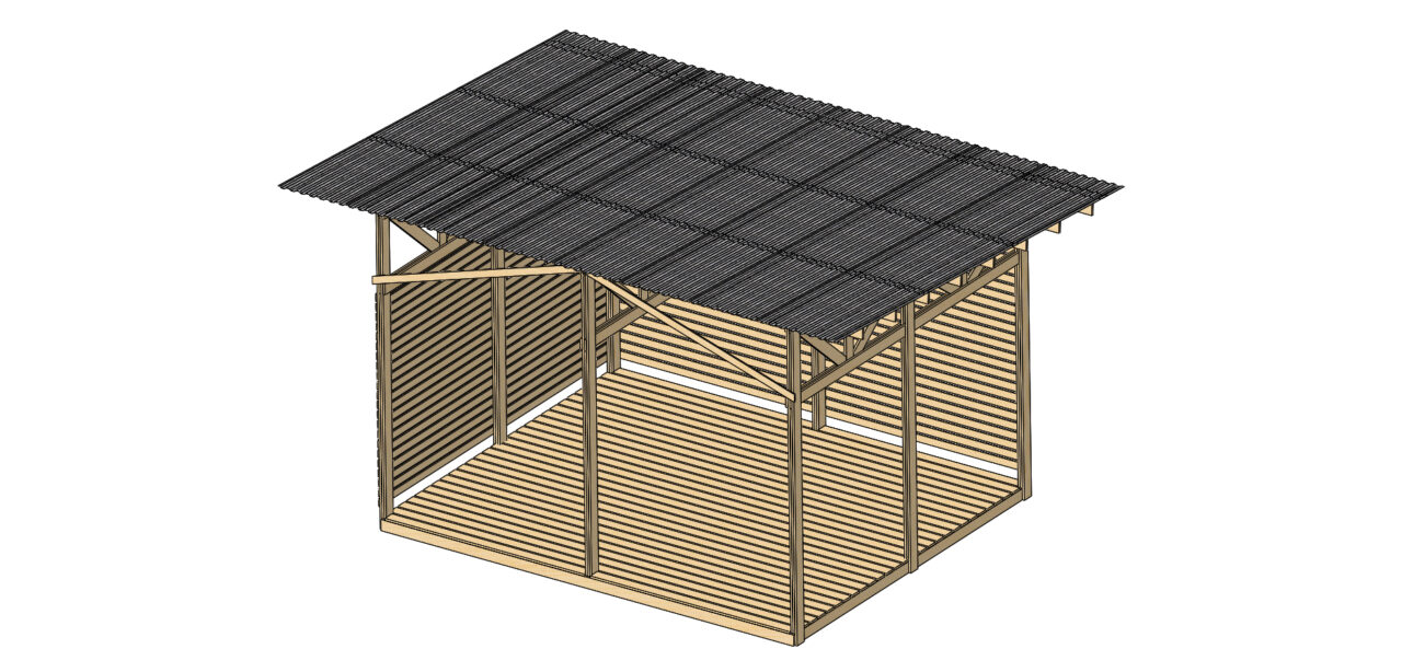 Чертеж Навес деревянный 6000х5000х4250