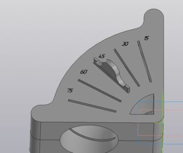 3D модель Матрица для распила отвода 57 ГОСТ 17375 на необходимый угол прямо на лентопиле