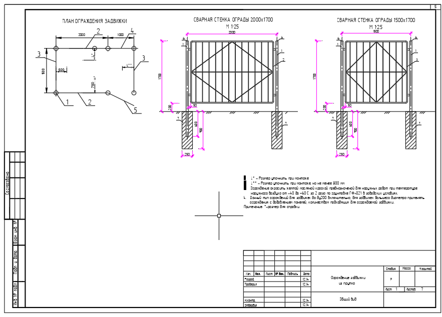 Чертеж Ограждение задвижки из прутка