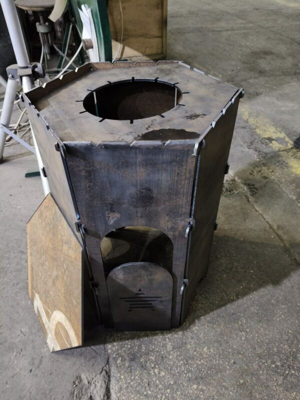 3D модель 6-гранный мангал + печь под казан