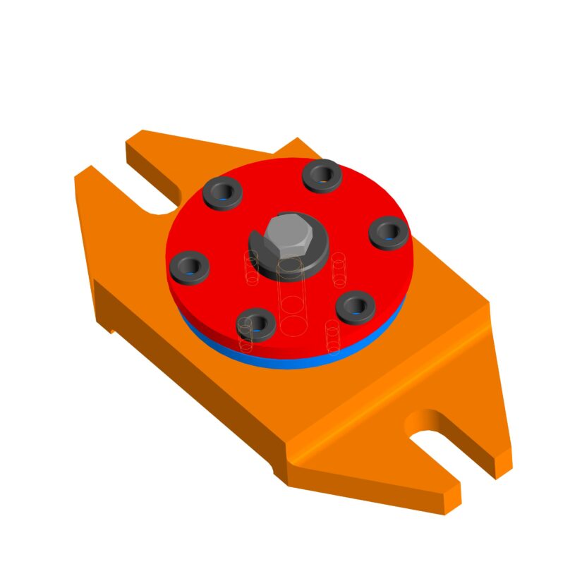 3D модель Кондуктор для сверления отверстий в крышке подшипника(3D сборка)