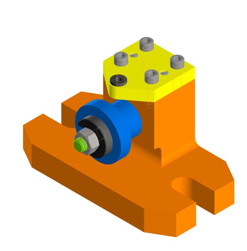 3D модель Кондуктор для сверления отверстия в полумуфте (3D сборка)