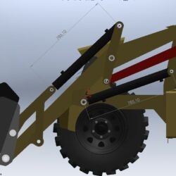 3D модель Мини экскаватор на мостах уаз Тимкен