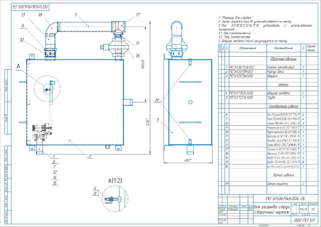 3D модель Бак разрыва струи