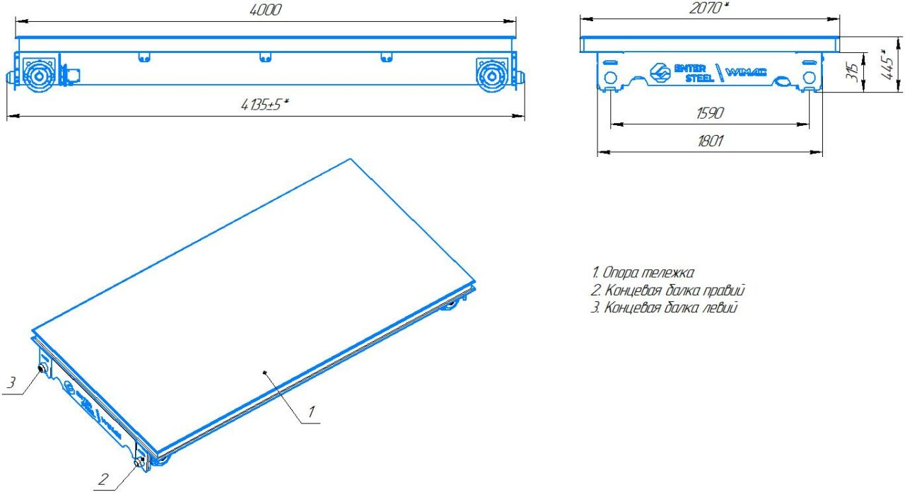 3D модель Рельсовая тележка на 15 т