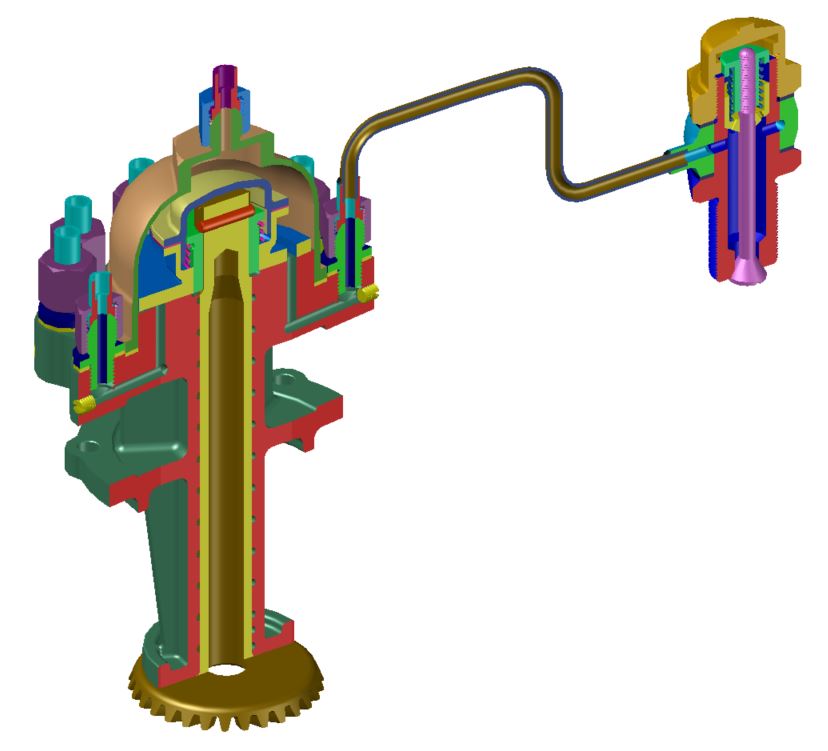 3D модель Распределитель воздуха авиадвигателя М-100А.