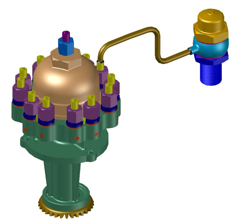 3D модель Распределитель воздуха авиадвигателя М-100А.