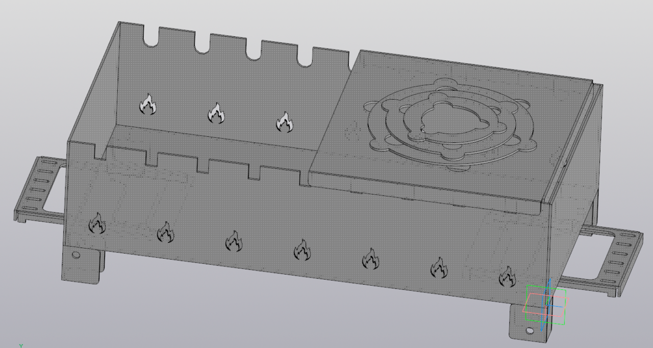 Чертеж Мангал с подказанником 20х320х150мм.