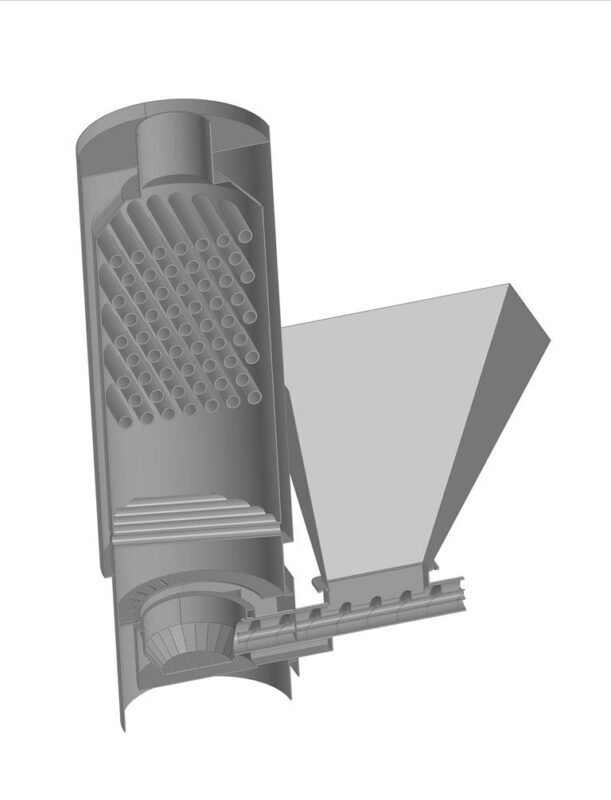 Чертеж Котёл водогрейный 120-кВТ с автоподачей