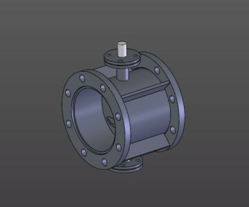3D модель Дроссельный клапан для выхлопа Дн=194