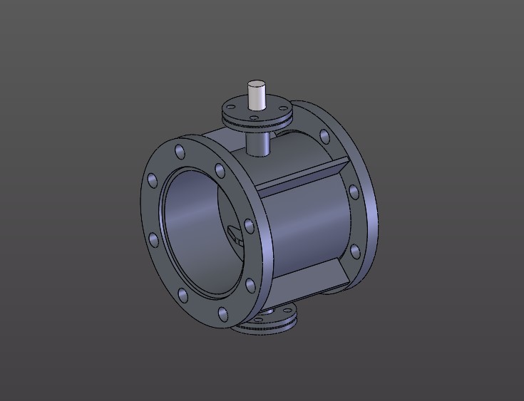 3D модель Дроссельный клапан для выхлопа Дн=194